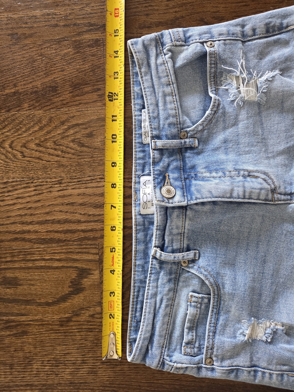 Light Blue Sofia Distressed Denim Women's Shorts - Picture 2 of 5